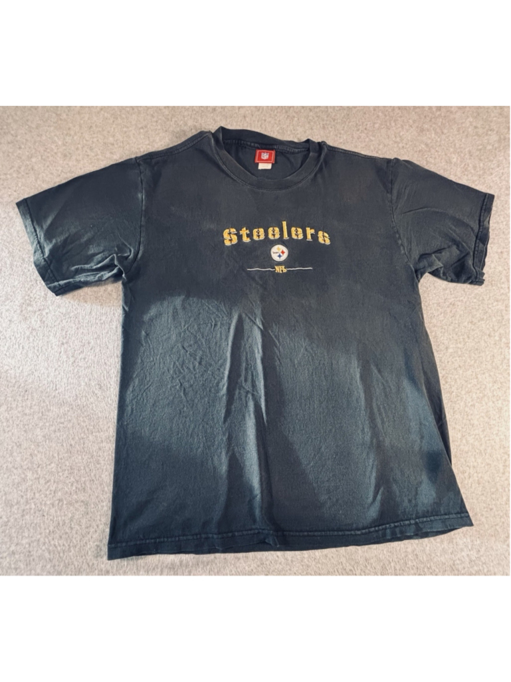 Vintage Pittsburgh Steelers Shirt Mens Large Black Embroidered NFL Y2K Tee